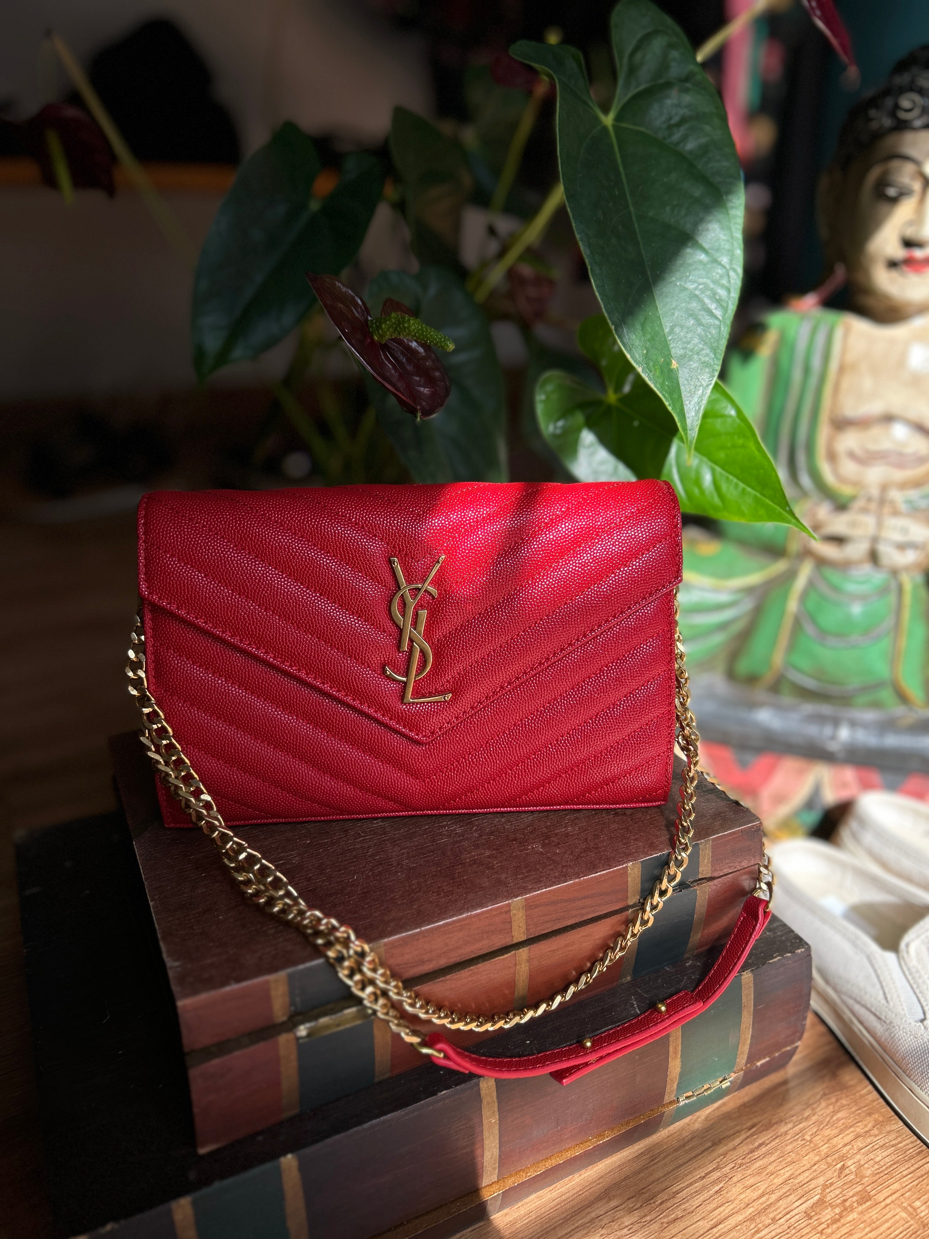 Bolsa Couro Caviar Yves Saint Laurent