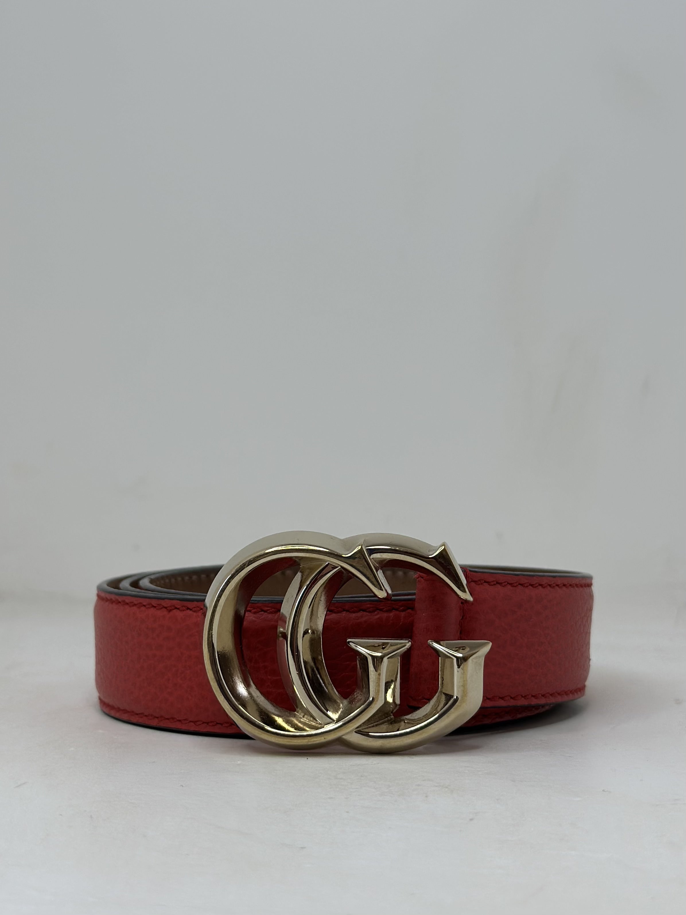 Cinto Gucci Couro Vermelho