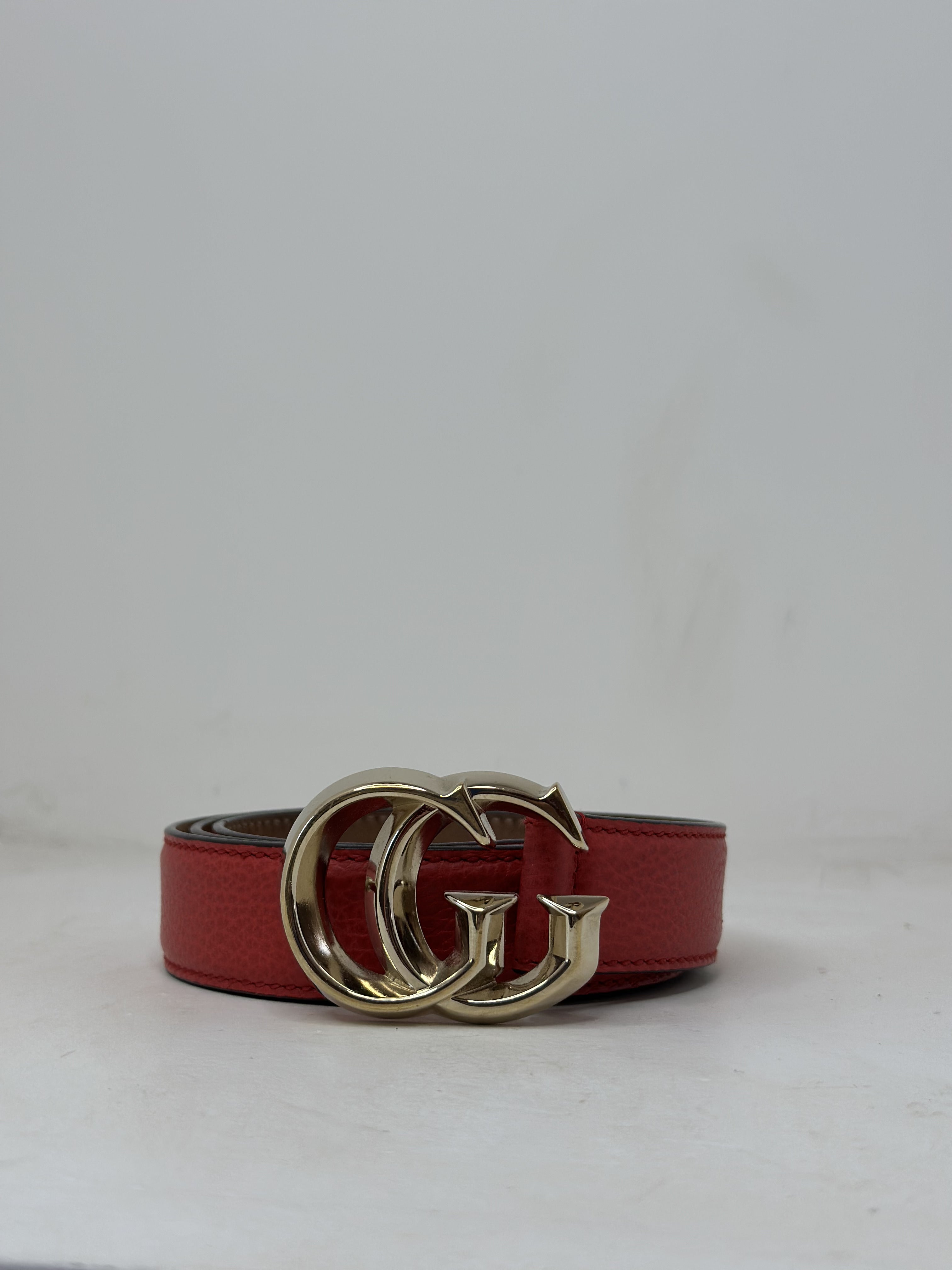 Cinto Gucci Couro Vermelho