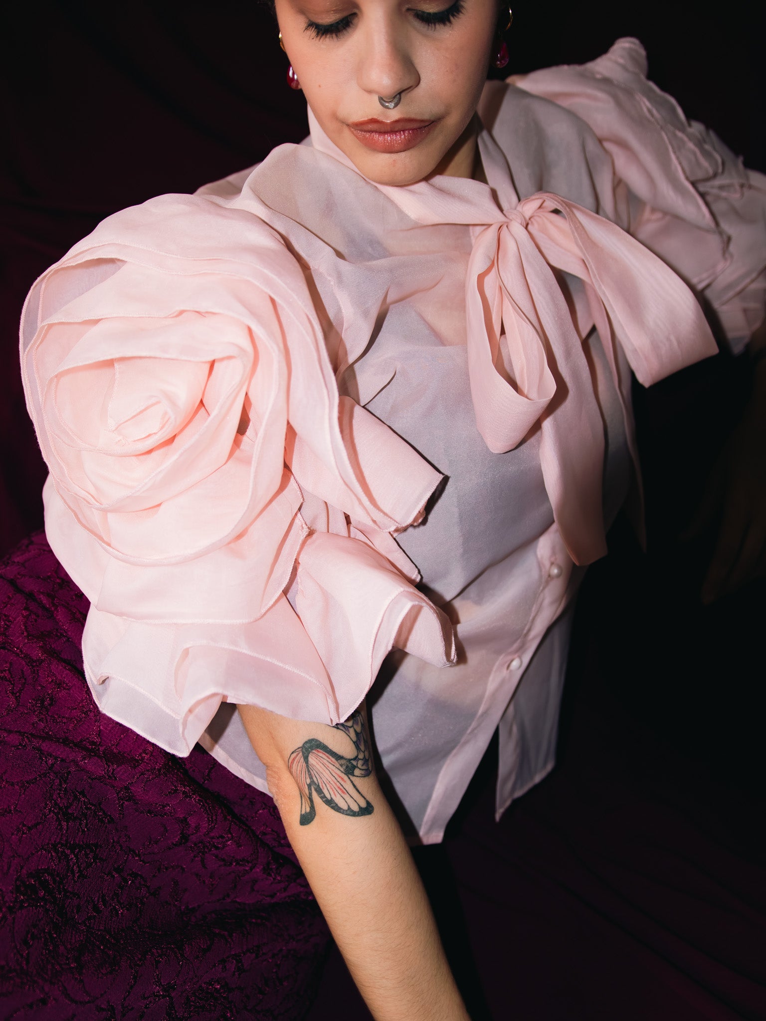 Blusa Vintage Mangas Bufantes