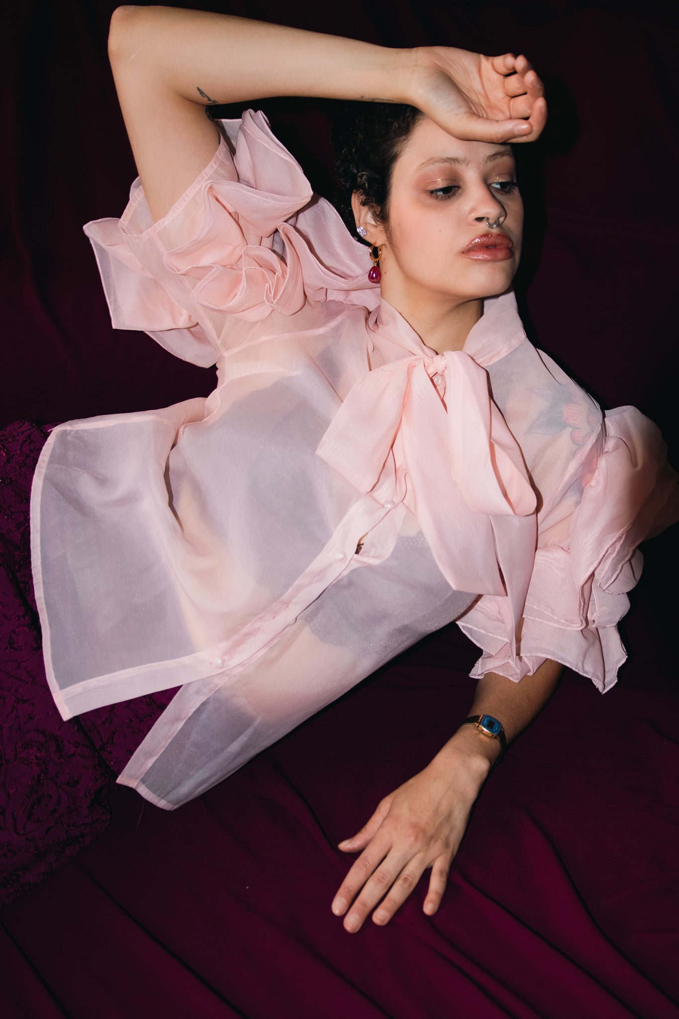 Blusa Vintage Mangas Bufantes