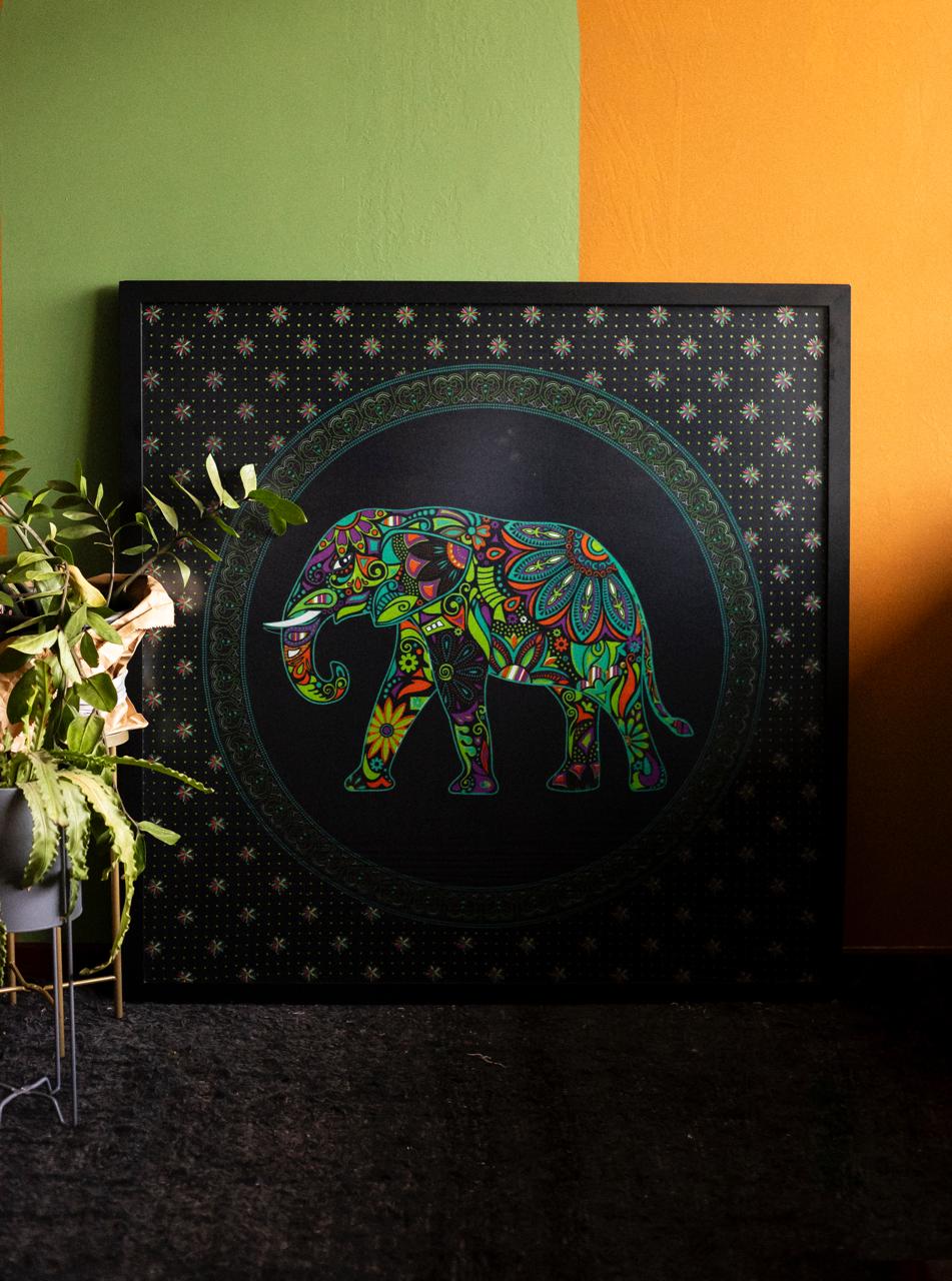 Quadro Grande Elefante Mandala