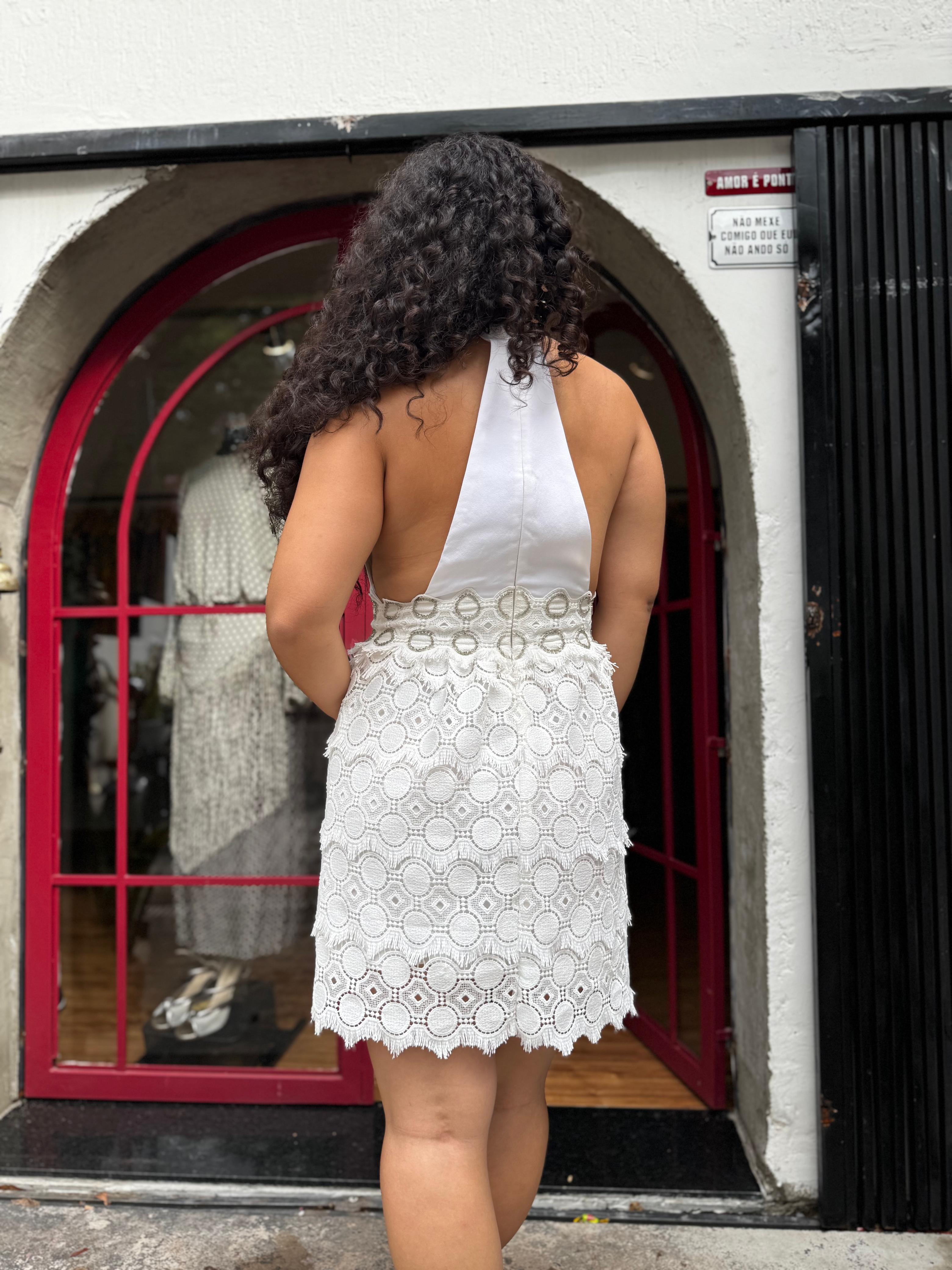 Vestido curto Bordado Animale