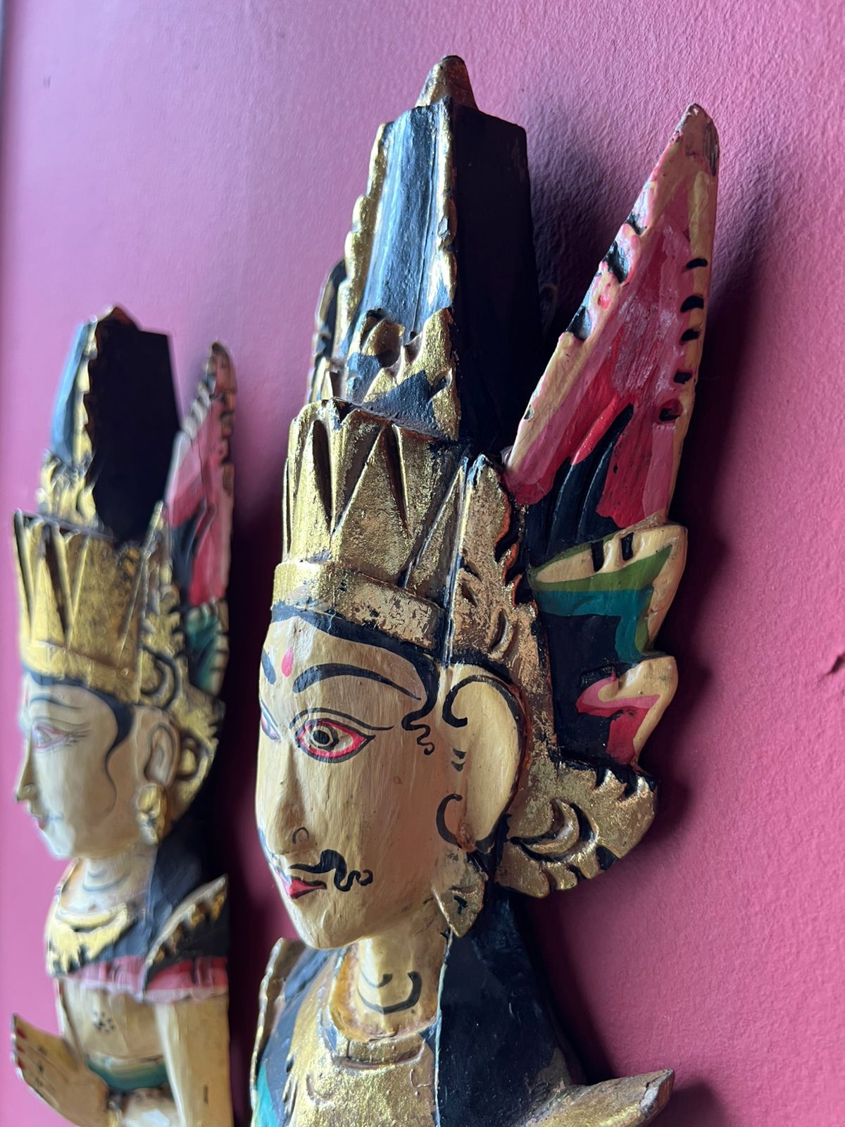 Esculturas madeira Rama Sita - par -