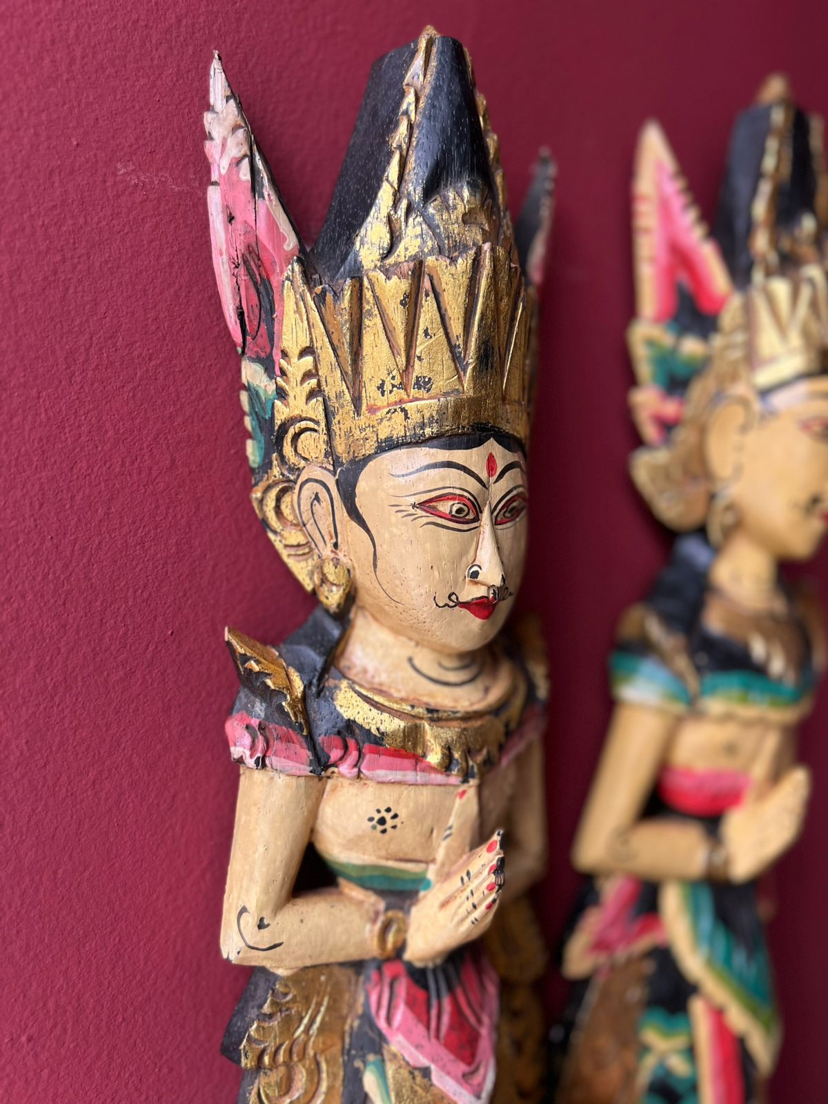 Esculturas madeira Rama Sita - par -