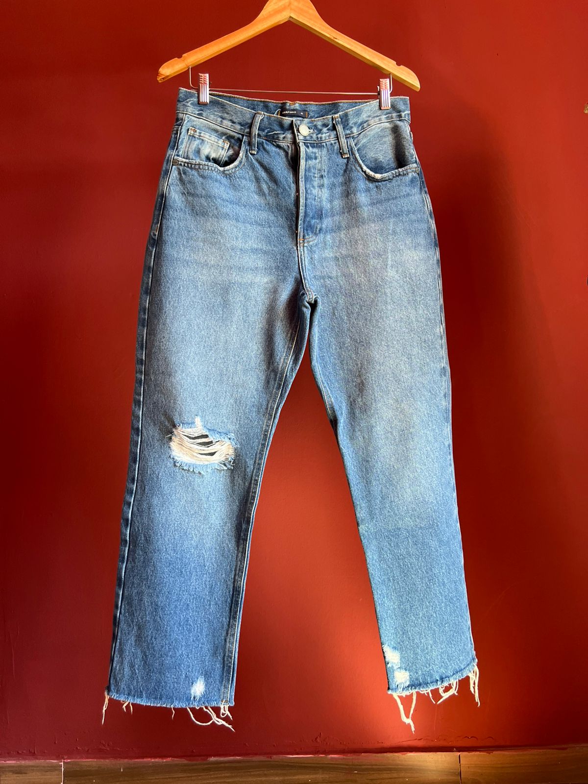 Calça jeans reta