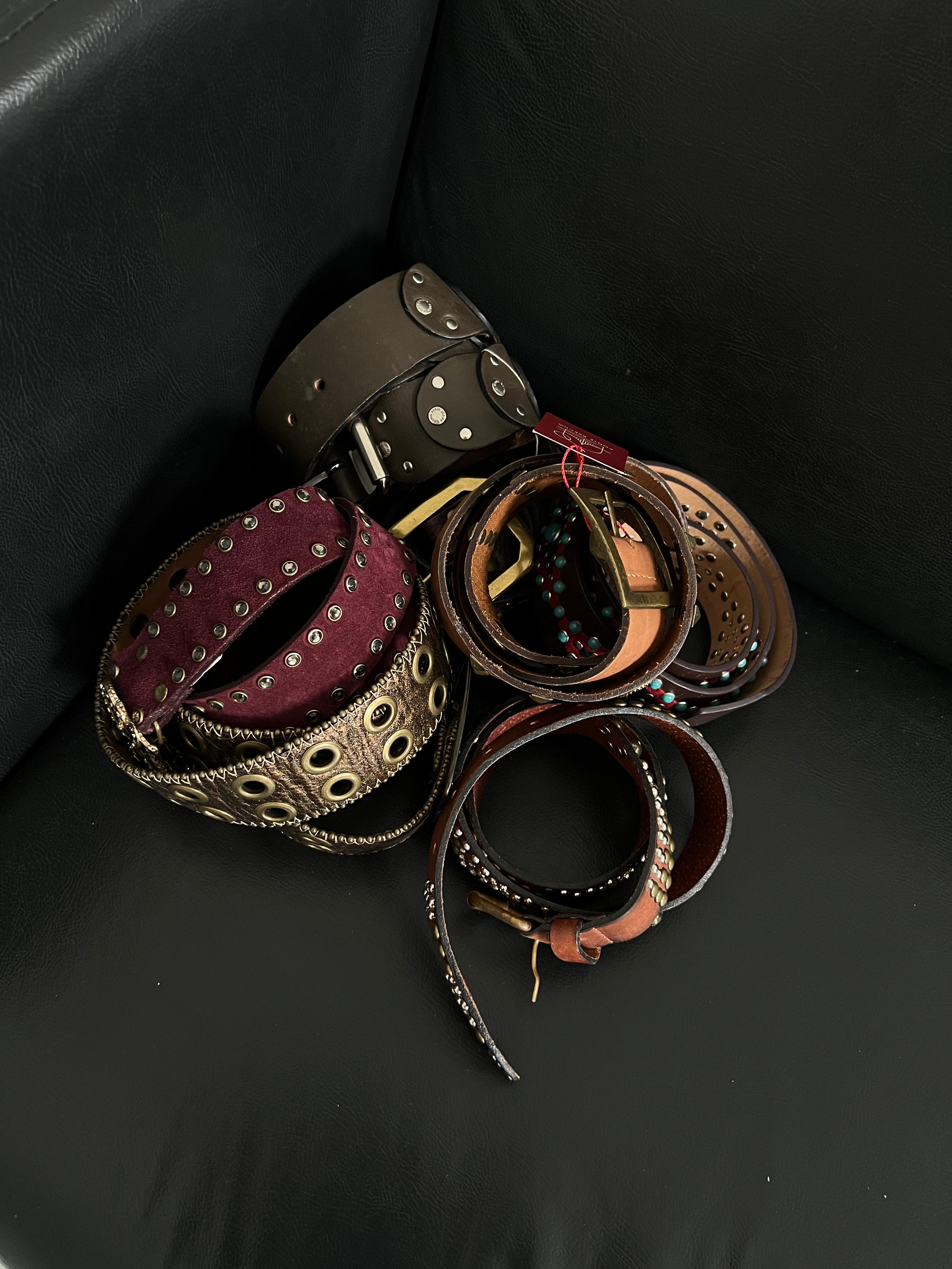 Cinto boho couro colors