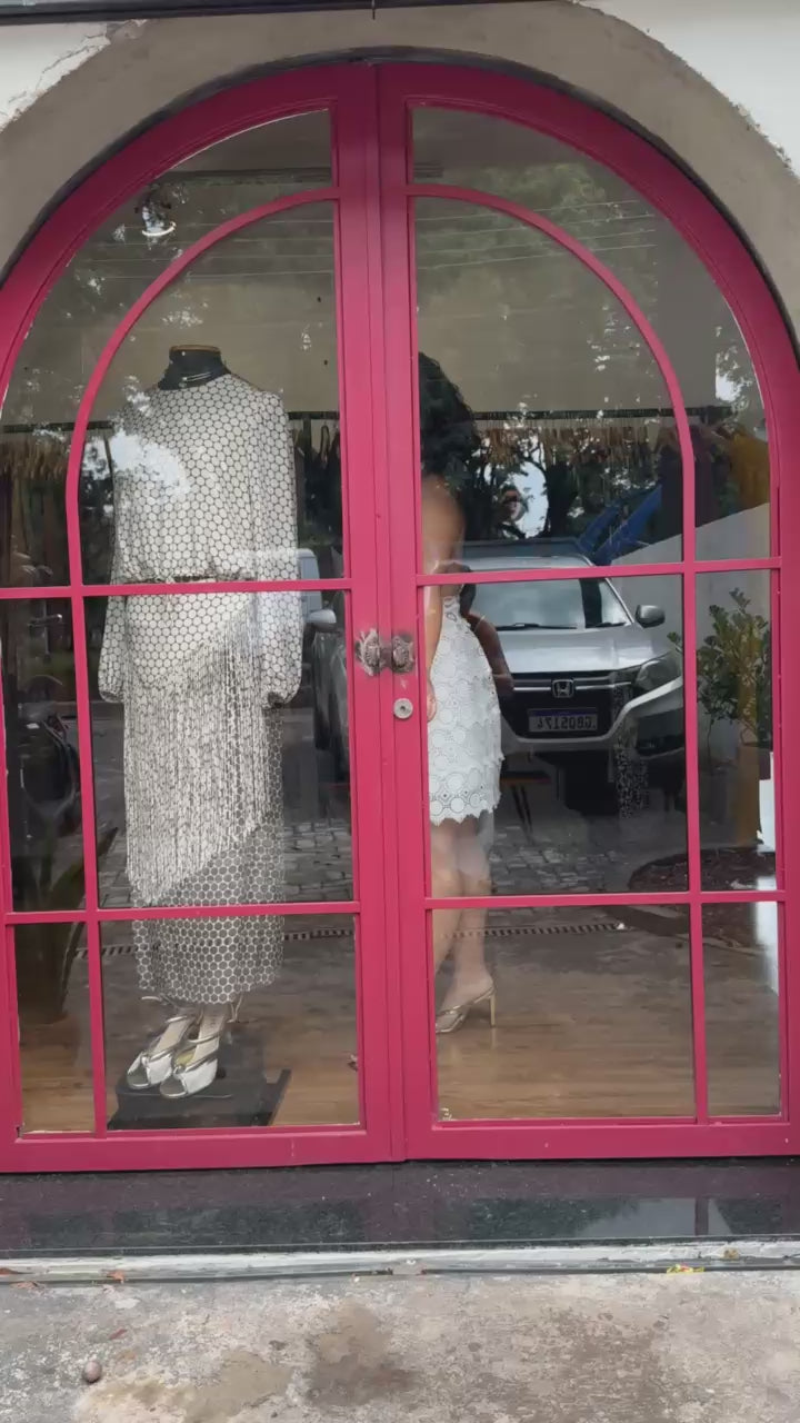 Vestido curto Bordado Animale